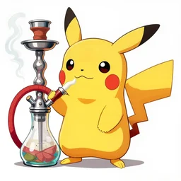 A ultra detailed illustration of Pikachu smoking a hookah, by Tomer Hanuka, trending on ArtStation,