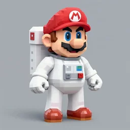 Astronaut in Super mario 64 for the nintendo 64, low poly