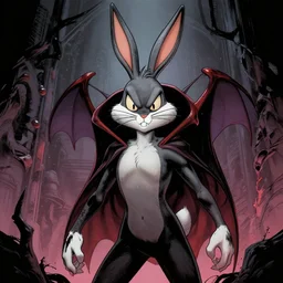 demonic bugs bunny, epic, creepy, scary, moody, stunning, full colour graphic novel digital art by Todd McFarlane