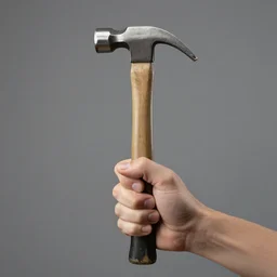 a human hand holding a hammer the correct way