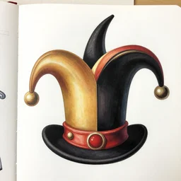 clothing design concepts sheet, jester crown tophat,