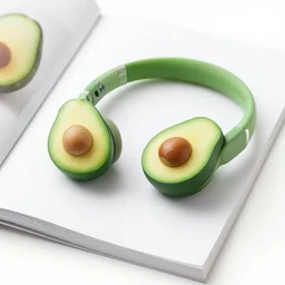 photograph of a pair of expensive avocado themed earphones, color page, tankoban, 4 k, tone mapping, doll, akihiko yoshida, james jean andrei riabovitchev marc simonetti, yoshitaka amano, h. hydrochaeris