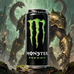 monster energy drink, medium shot, fantasy art, in the style of greg rutkowski, illustration, epic, fantasy, intricate, hyper detailed, artstation, concept art, smooth, sharp focus, vibrant
