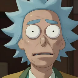 realistic detailed face portrait, Rick Sanchez,