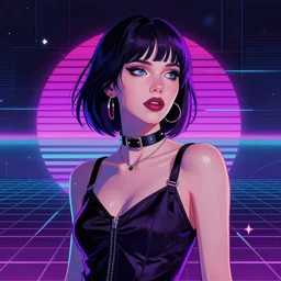 woman, synthwave, retrowave, digital art, artstation, ilya kuvshinov