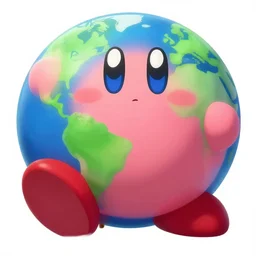 Kirby swallowing the Earth, 4k, digital,