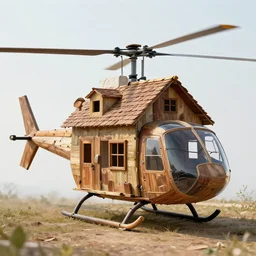 Recycled house made from a helicopter, photo