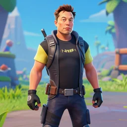 screenshot of elon musk in fortnite, high detail, 4 k