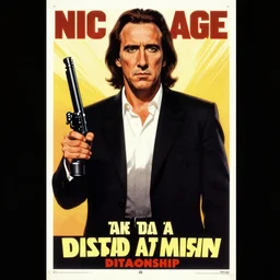 nic cage as a poster for a fascist dictatorship, stylized propaganda poster,