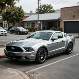 a mustang parked by the street, 2010s