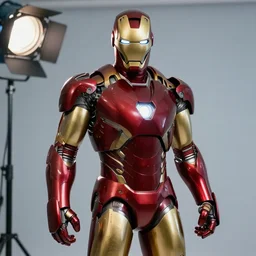 photograph of a real communist ironman, in a zach snyder movie, studio light