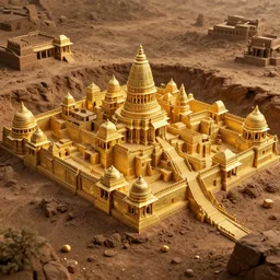 a photo of an ancient Indian city made of gold hidden underground