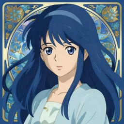 anime portrait, intricate, elegant, highly detailed, aquatic blue, digital painting, artstation, concept art, smooth, sharp focus, art by artgerm and greg rutkowski and alphonse mucha, style of makoto shinkai