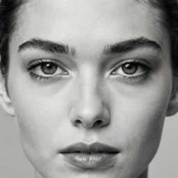 black and white vogue closeup portrait by herb ritts of a beautiful female model, eyes, high contrast