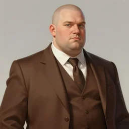 wow! fanart throne of glass fantasy portrait of a clean - shaven chubby chubby chubby white man in a brown suit and tie, d & d, high fantasy, detailed, digital art, artstation, smooth, sharp focus, art by artgerm, greg rutkowski, alphonse mucha