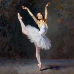 anime natalie portman ballet arabesque, intricate oil painting by greg rutkowski, trending on pixiv