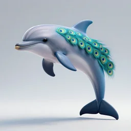 dolphin - peacock hybrid, 4 k, 8 k trending on artstation, artstationhd, artstationhq, octane render