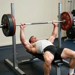 arnold schwarzenegger benching 4 0 5 pounds on bench press, hyper realistic, 8 k