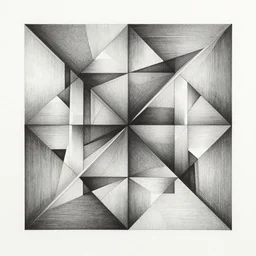procedural, grayscale, geometric ink on paper c 9. 9