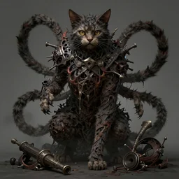 a chaotic monstrosity in an cat - like form in the style of darkest dungeon trending on artstation deviantart pinterest detailed realistic high resolution hd 8 k