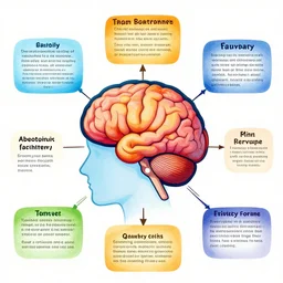 brightly coloured diagram explanations of the activity within the human mind when it creates art