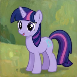 twilight sparkle from my little pony by george condo, oil on canvas
