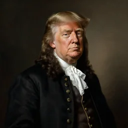 17th century portrait of Donald Trump by Rembrandt, hyperrealistic, award-winning, masterpiece