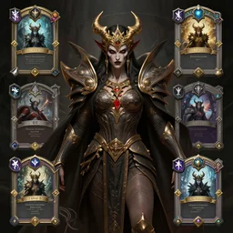 a portrait god of evil and slander, front full view, trending on artstation, intricate, elegant, highly detailed, orthographic, hd, 8 k, sharp high quality, artwork by greg rutkowski, dynamic lighting, concept art, blizzard warcraft artwork, hearthstone card artwork
