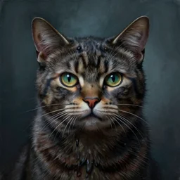portrait painting of a cat - cthulhu. extremely high details, artstation contest winner, masterpiece, creepy, horror painting by daniel e. greene, zoey frank, shaun downey, dariusz zawadzki