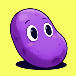 vaporwave violet potato with yellow background