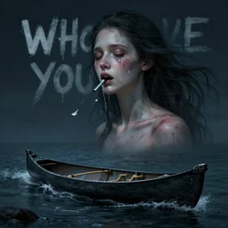 surreal masterpiece, the last recluse, the last immune, tears, night sign, dying, wind, water scalds, who are you, whistle cries, the black canoe, by george tooker and santiago calatrava, rhads, digital art, highly detailed, artstation