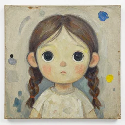 the uncertain is cute. oil and recycled materials on canvas, 1 5 0 cm x 1 5 0 cm. private collection.