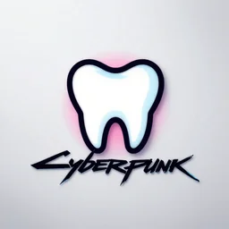 cyberpunk dental concept logo
