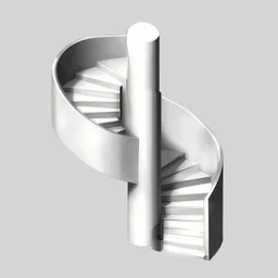 an axonometric view of a spiral staircase by theo van doesburg