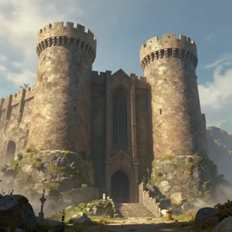 artwork of the twin fortress by josh kirby, trending on artstation, cinematic view, epic composition, exquisite, beautiful