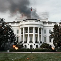 the white house being exploded, tragic, beautiful, craig mullins, historic