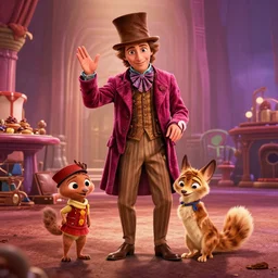 willy wonka and the chocolate factory, animated in the style of zootopia