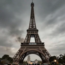 eiffel tower during a ww 2 bombardment