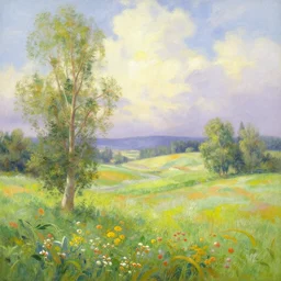 a beautiful landscape by thomas kinkade