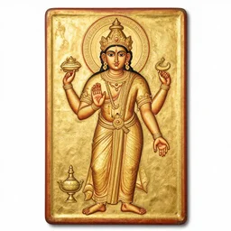 hindu god in style of antique orthodox icon