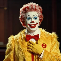 portrait of ronald mcdonald in the style of wayne barlowe, gustav moreau, goward, bussiere, roberto ferri, santiago caruso, luis ricardo falero, austin osman spare