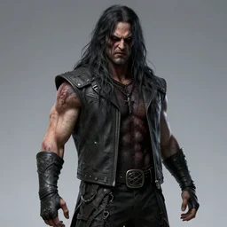 shade the changing man, realistic photo, badass, death metal, masterpiece, unsettling, 3 d ray tracing
