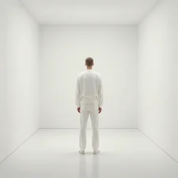 man in white room, james jean art style