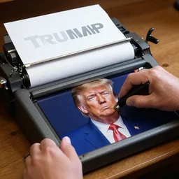 A risograph of Donald Trump