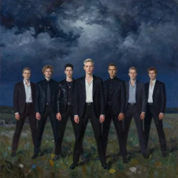 8 0's synthwave band, depeche mode,, surreal photography, starlight, storm clouds, impressionist painting, digital painting, artstation, simon stalenhag