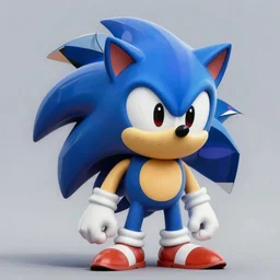a distorted, surrealist painting of classic Sonic the Hedgehog, raytrace 3D, 1991