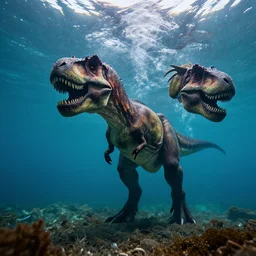 t - rex underwater photography and light scattering, water refractions turned out impressive imho,