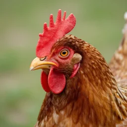 a chicken with dog head