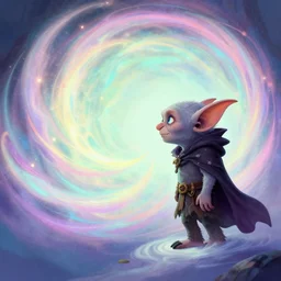 side profile, male gremlin rogue, gloomhaven, luminescent, colorful swirly magic ripples, pastel colors, by greg manchess, huang guangjian, gil elvgren, sachin teng, greg rutkowski, jesper ejsing, ilya kuvshinov
