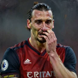 A crying Zlatan Ibrahimovic, painted by Lucian Freud